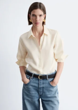 Camisa de seda de corte holgado