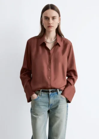 Camisa de seda de corte holgado