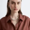 Camisa de seda de corte holgado