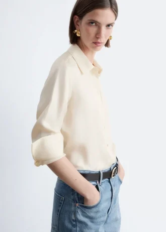 Camisa de seda de corte holgado