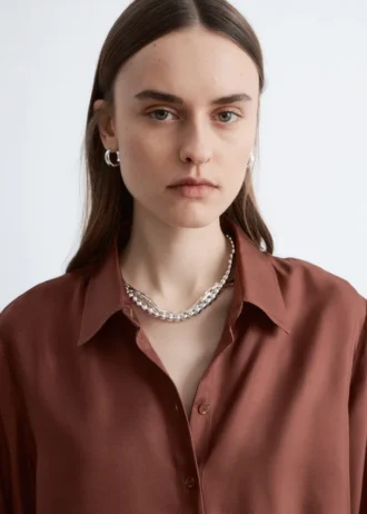 Camisa de seda de corte holgado