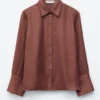 Camisa de seda de corte holgado