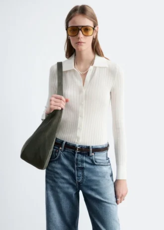 Camisas de punto elástico con punto calado