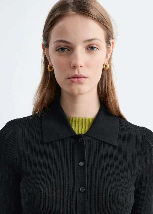 Camisas de punto elástico con punto calado Camisas de punto elástico con punto calado