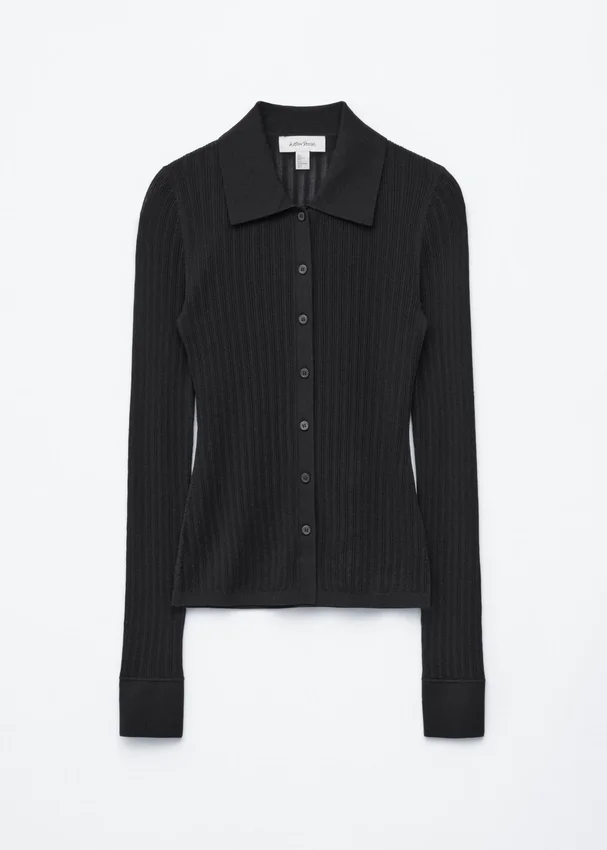 Camisas de punto elástico con punto calado Camisas de punto elástico con punto calado