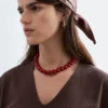 Camiseta con cuello en V fruncido
