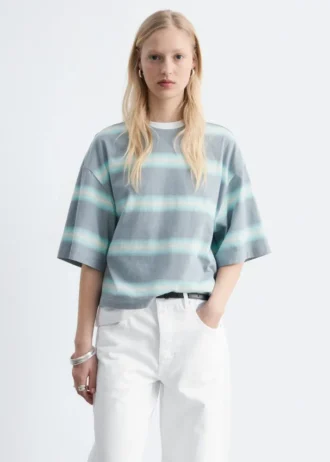 Camiseta de algodón a rayas oversize