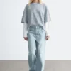 Camiseta de algodón a rayas oversize