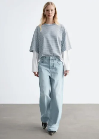 Camiseta de algodón a rayas oversize