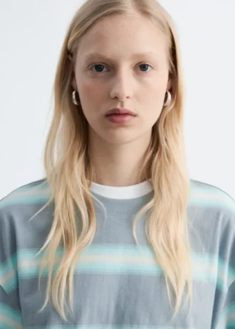 Camiseta de algodón a rayas oversize