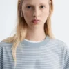 Camiseta de algodón a rayas oversize