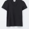 Camiseta de algodón con cuello en V