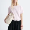 Camiseta de algodón con cuello redondo