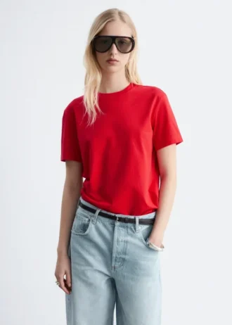 Camiseta de algodón con cuello redondo