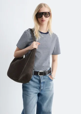 Camiseta de algodón con cuello redondo