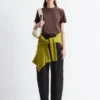 Camiseta de algodón con cuello redondo