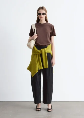 Camiseta de algodón con cuello redondo