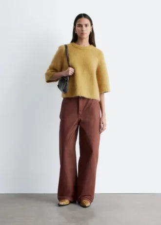 Camiseta de punto con mezcla de mohair