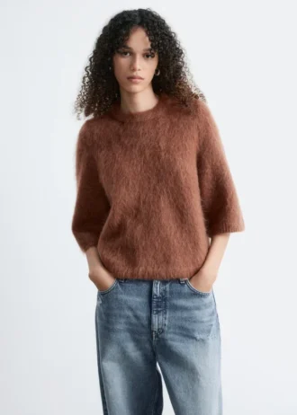Camiseta de punto con mezcla de mohair