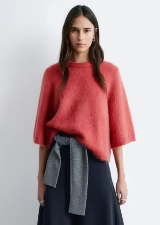 Camiseta de punto con mezcla de mohair