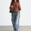 Camiseta de punto con mezcla de mohair