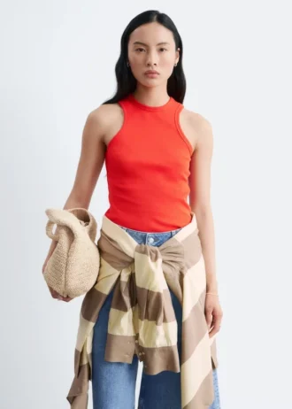 Camiseta sin mangas acanalada