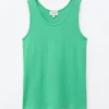 Camiseta sin mangas de algodón acanalado