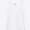Camiseta sin mangas de algodón acanalado