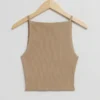 Camiseta sin mangas de punto acanalado