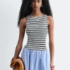Camiseta sin mangas de punto acanalado