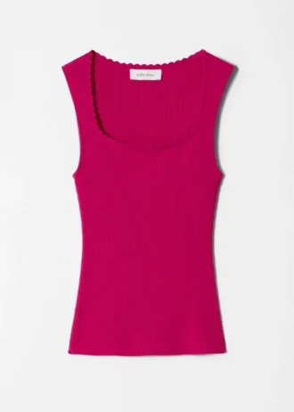 Camiseta sin mangas de punto acanalado