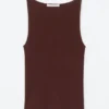 Camiseta sin mangas de punto acanalado