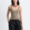 Camiseta sin mangas de punto con cuello redondo