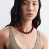 Camiseta sin mangas de punto con cuello redondo
