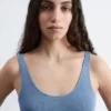 Camiseta sin mangas de punto con cuello redondo