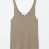 Camiseta sin mangas de punto con cuello redondo