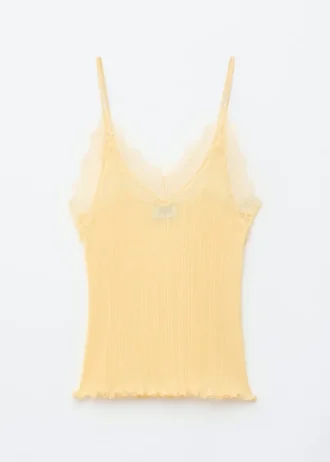 Camisola de encaje de punto acanalado