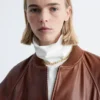 Chaqueta bomber de cuero
