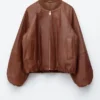 Chaqueta bomber de cuero