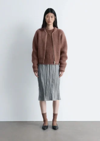 Chaqueta bomber de punto de lana