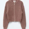 Chaqueta bomber de punto de lana