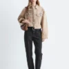 Chaqueta corta de denim sobreteñido