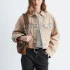 Chaqueta corta de denim sobreteñido