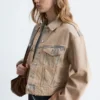Chaqueta corta de denim sobreteñido