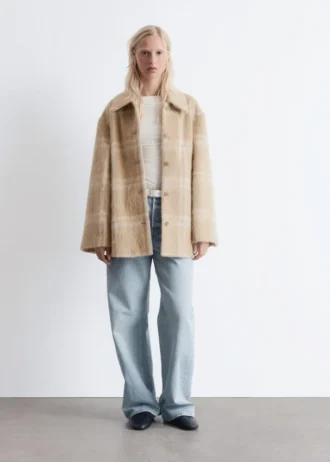 Chaqueta de camisa de lana a cuadros