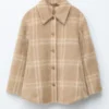 Chaqueta de camisa de lana a cuadros