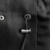 Chaqueta de cuero con cordón en la cintura