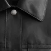 Chaqueta de cuero con cordón en la cintura