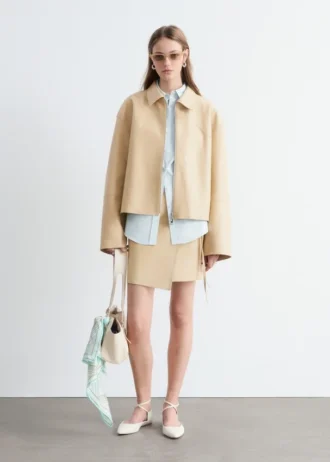 Chaqueta de cuero holgada