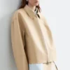 Chaqueta de cuero holgada